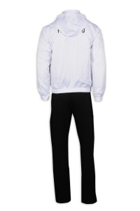 WTV165 Design Winter Sports Suit Hooded Hong Kong Sportswear Manufacturer back view